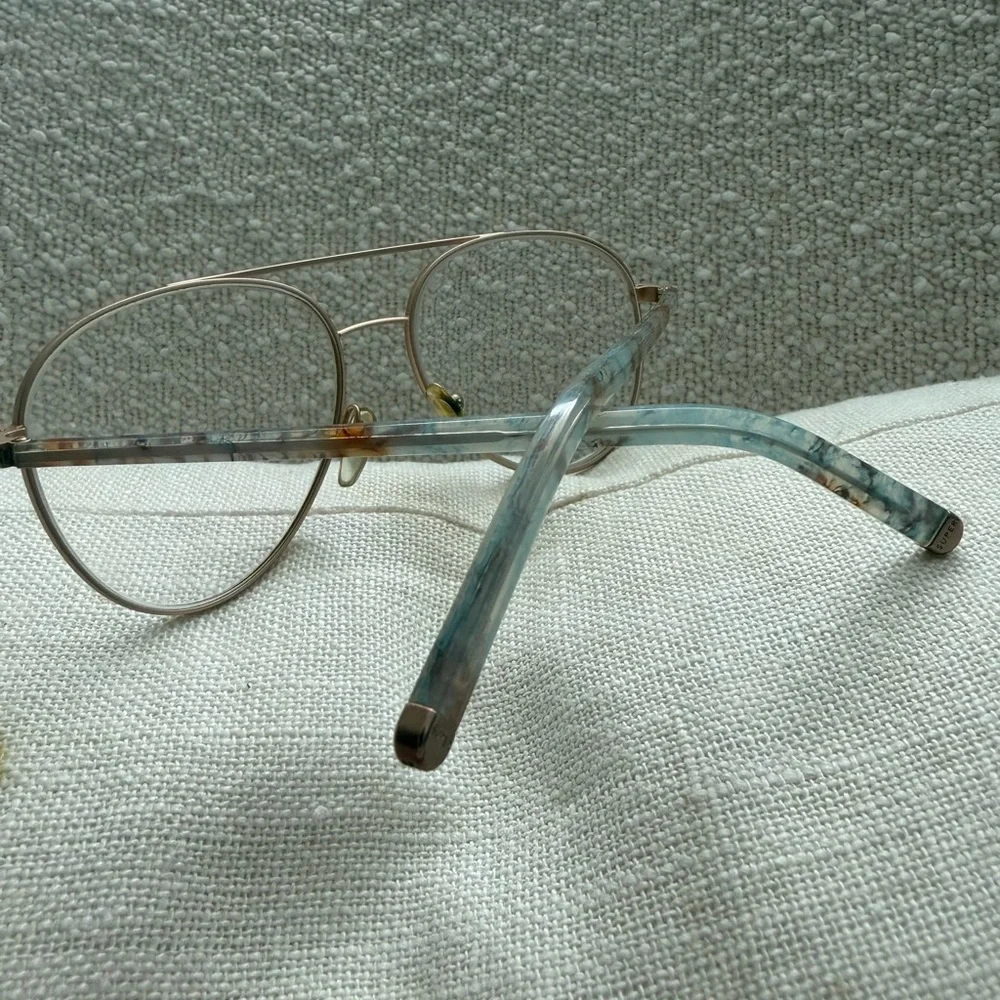 Retrosuperfuture Women's Gold Aviator Glasses with Clear Lenses